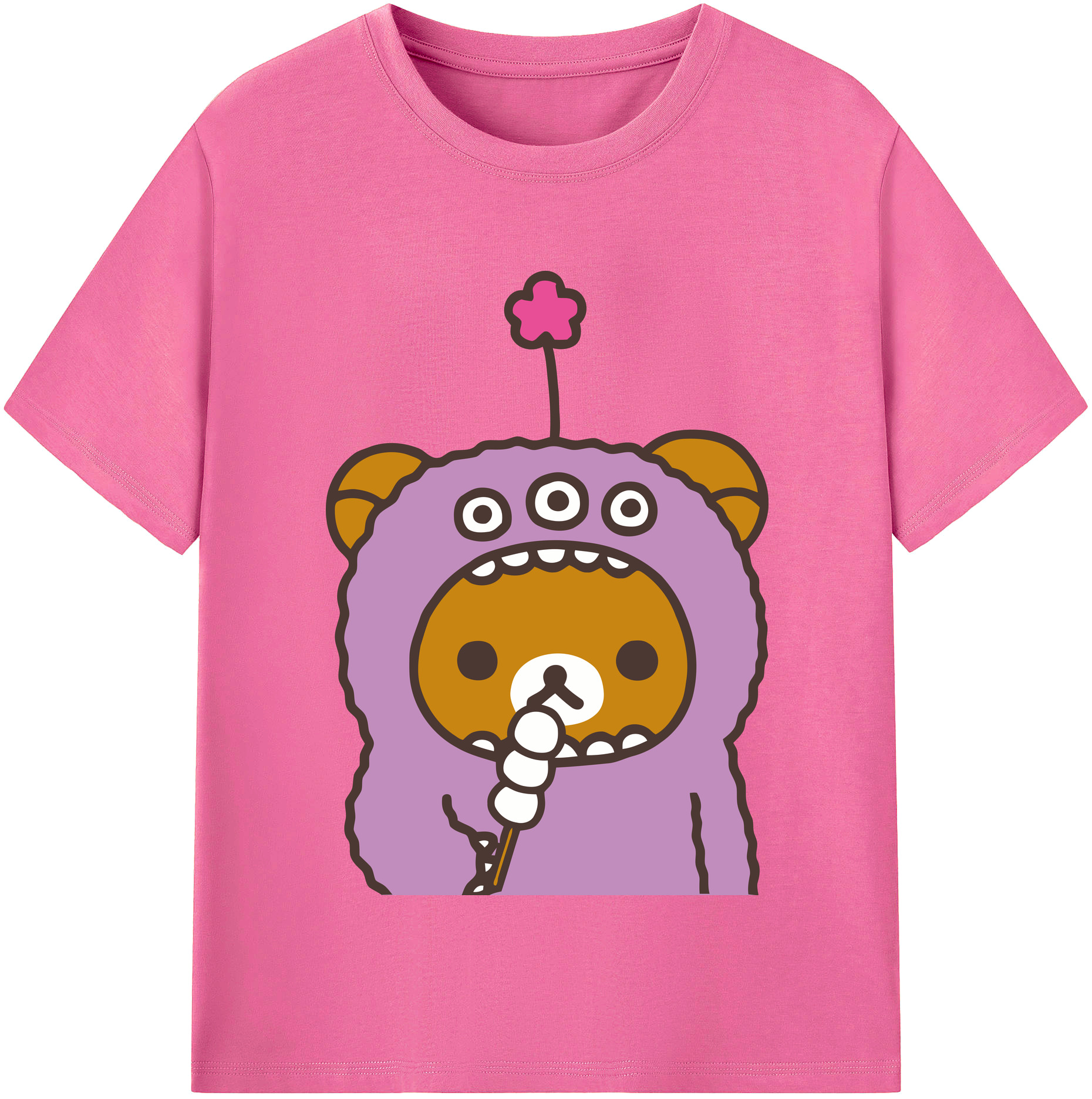 （画像用） リラックマ リラックマ キイロイトリ Rilakkuma Korilakkuma Kiiroitori レディースカジュアルプリントTシャツ（綿100％）